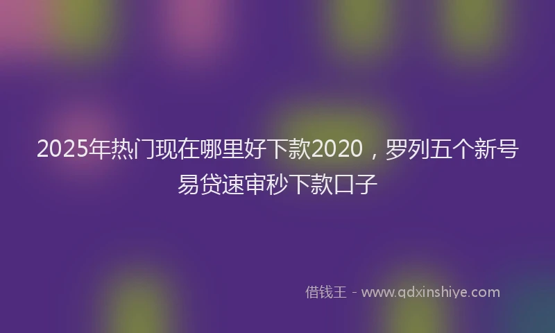 2025年热门现在哪里好下款2020，罗列五个新号易贷速审秒下款口子