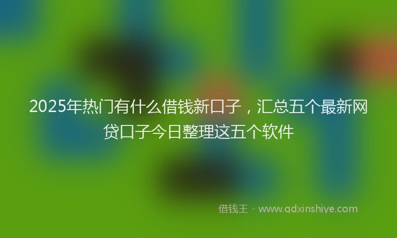 2025年热门有什么借钱新口子，汇总五个最新网贷口子今日整理这五个软件