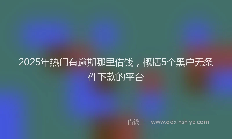 2025年热门有逾期哪里借钱，概括5个黑户无条件下款的平台