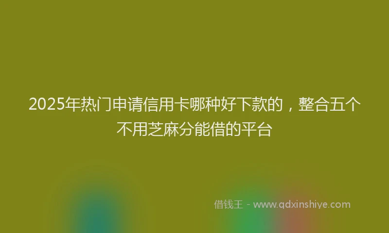 2025年热门申请信用卡哪种好下款的，整合五个不用芝麻分能借的平台