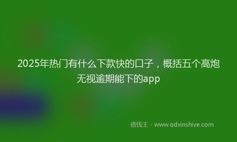 2025年热门有什么下款快的口子，概括五个高炮无视逾期能下的app