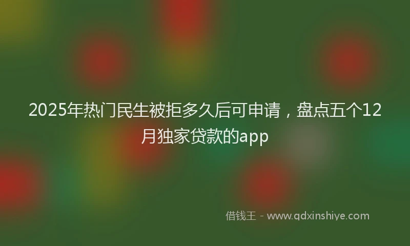 2025年热门民生被拒多久后可申请，盘点五个12月独家贷款的app