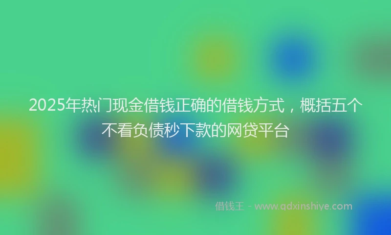 2025年热门现金借钱正确的借钱方式，概括五个不看负债秒下款的网贷平台
