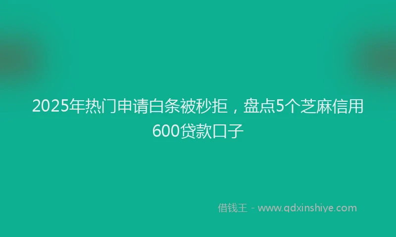 2025年热门申请白条被秒拒，盘点5个芝麻信用600贷款口子