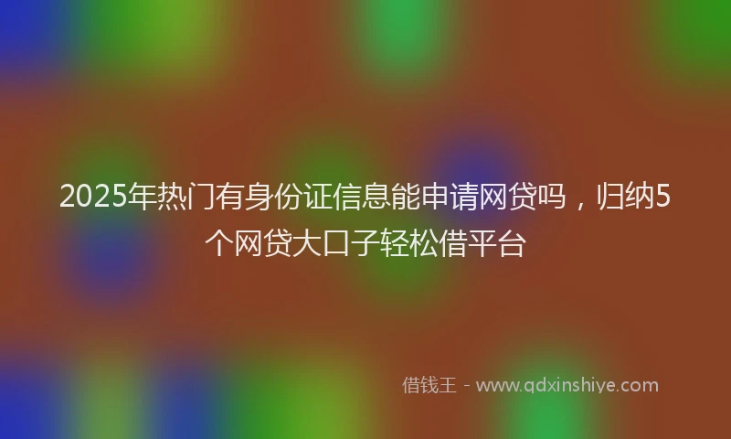 2025年热门有身份证信息能申请网贷吗，归纳5个网贷大口子轻松借平台