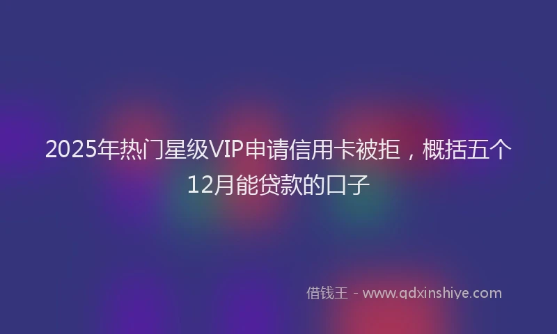 2025年热门星级VIP申请信用卡被拒，概括五个12月能贷款的口子