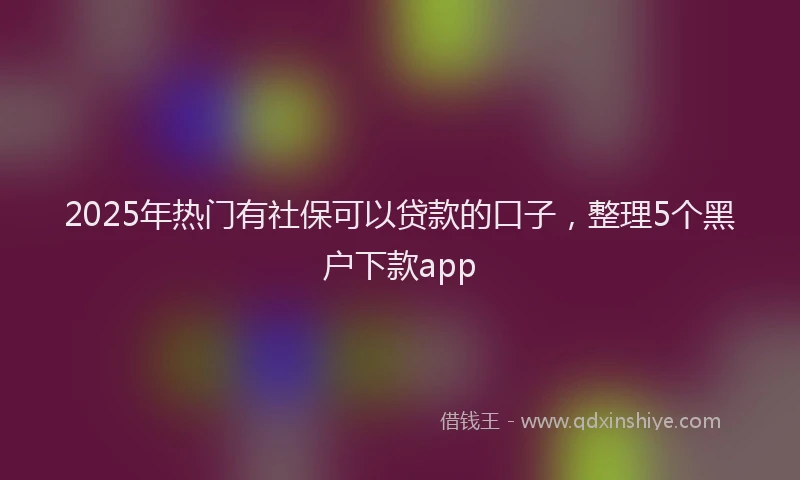 2025年热门有社保可以贷款的口子，整理5个黑户下款app