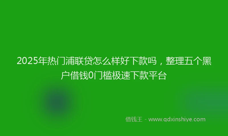 2025年热门浦联贷怎么样好下款吗，整理五个黑户借钱0门槛极速下款平台