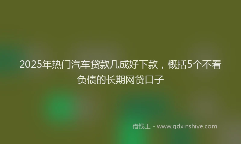 2025年热门汽车贷款几成好下款，概括5个不看负债的长期网贷口子