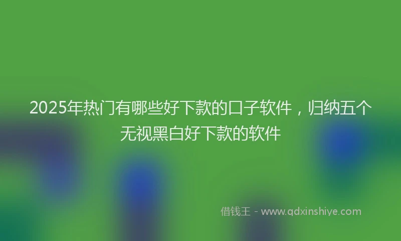2025年热门有哪些好下款的口子软件，归纳五个无视黑白好下款的软件