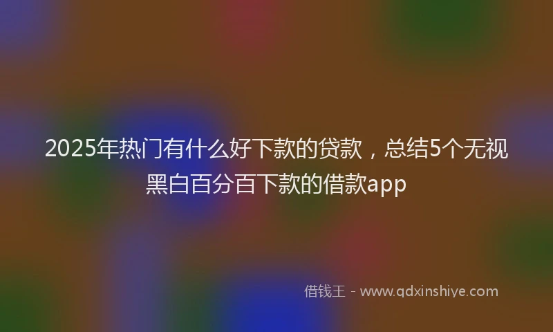 2025年热门有什么好下款的贷款，总结5个无视黑白百分百下款的借款app