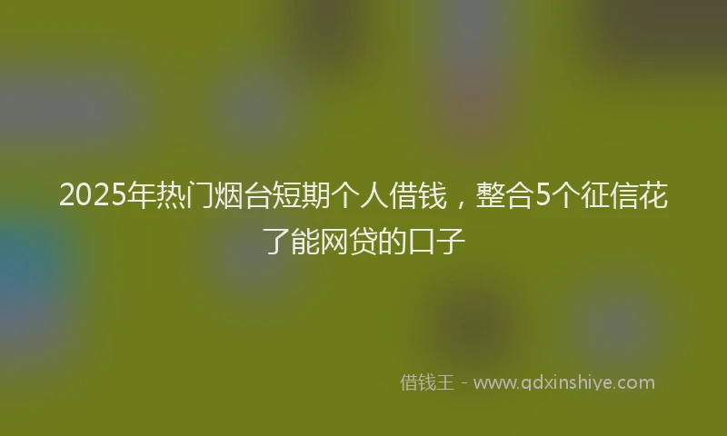 2025年热门烟台短期个人借钱，整合5个征信花了能网贷的口子