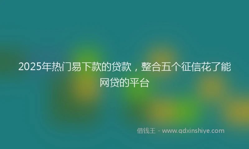 2025年热门易下款的贷款，整合五个征信花了能网贷的平台