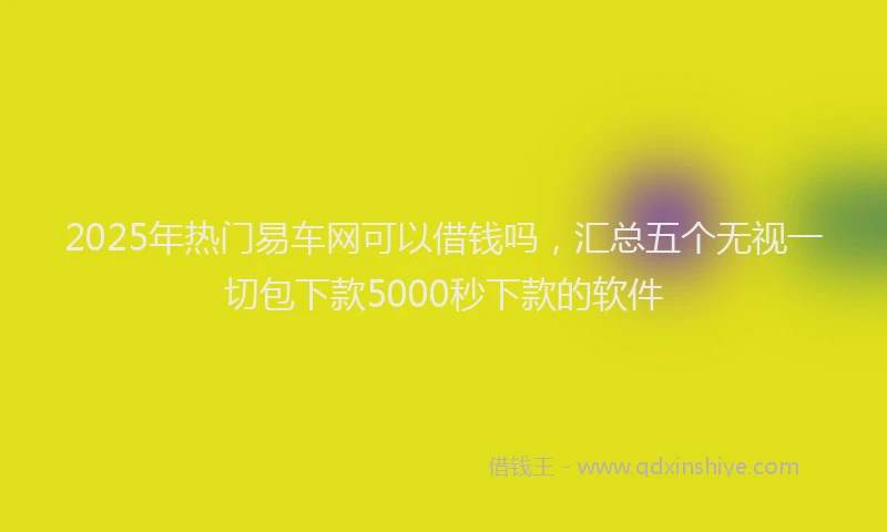 2025年热门易车网可以借钱吗，汇总五个无视一切包下款5000秒下款的软件