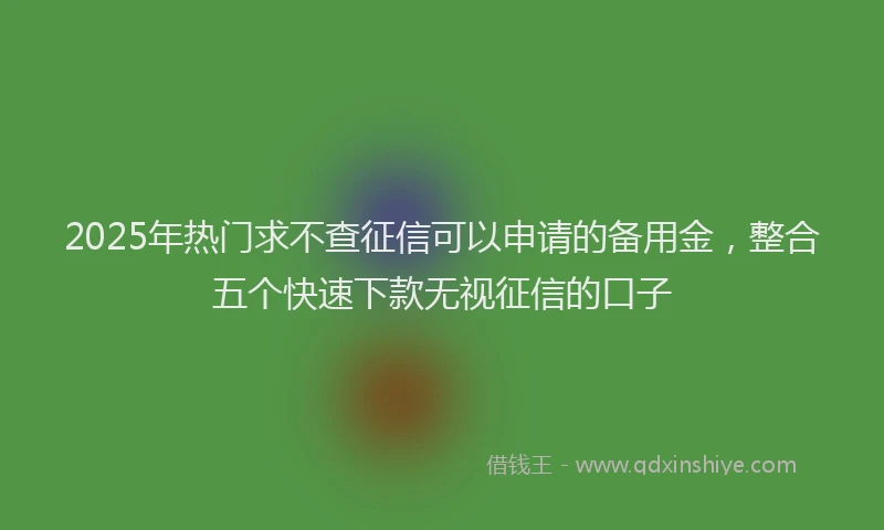 2025年热门求不查征信可以申请的备用金，整合五个快速下款无视征信的口子