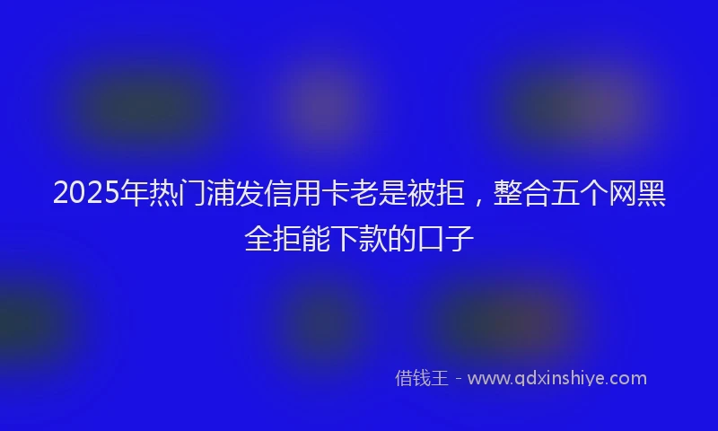 2025年热门浦发信用卡老是被拒，整合五个网黑全拒能下款的口子