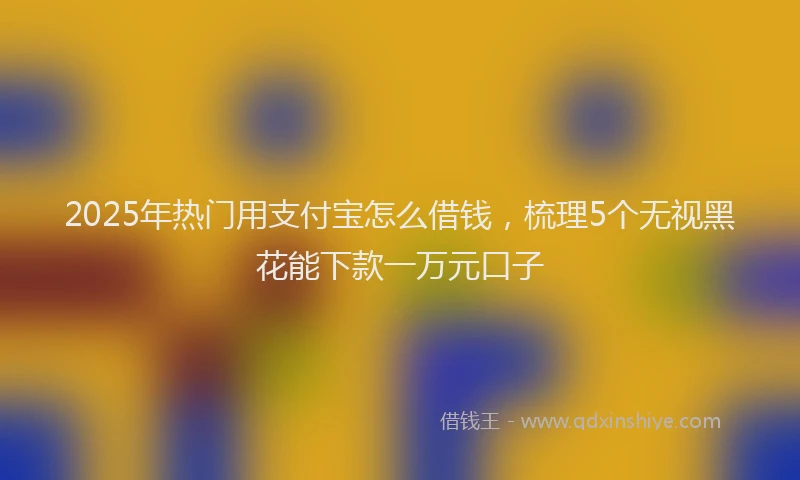 2025年热门用支付宝怎么借钱，梳理5个无视黑花能下款一万元口子