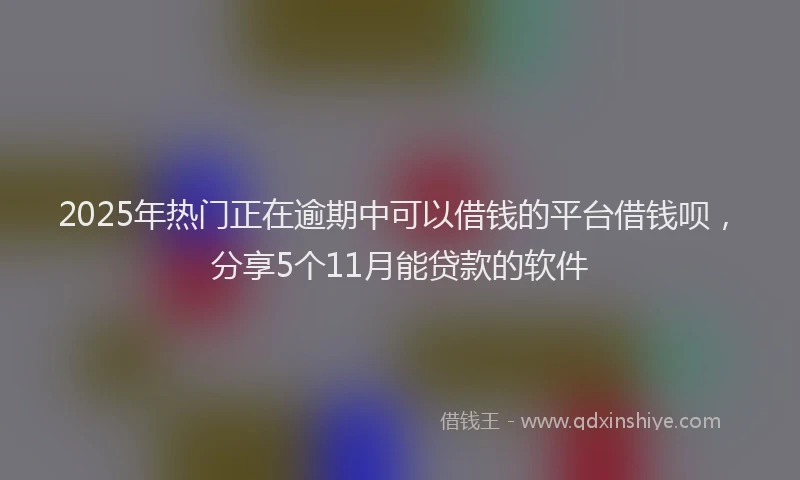 2025年热门正在逾期中可以借钱的平台借钱呗，分享5个11月能贷款的软件