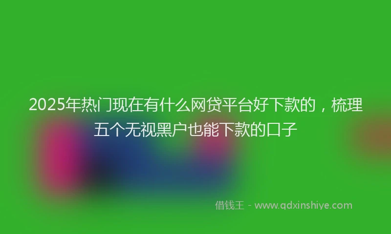 2025年热门现在有什么网贷平台好下款的，梳理五个无视黑户也能下款的口子
