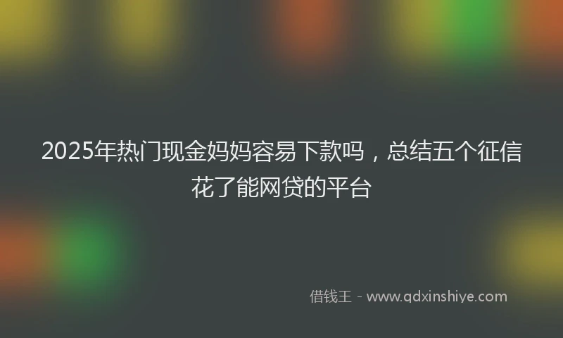 2025年热门现金妈妈容易下款吗，总结五个征信花了能网贷的平台