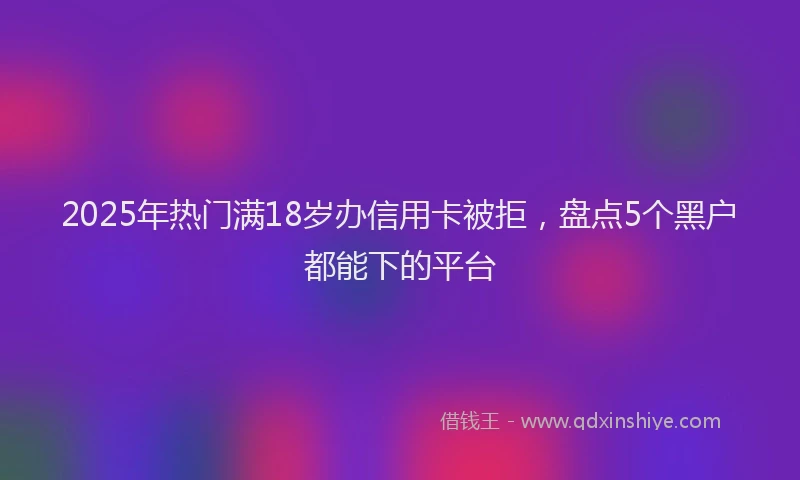 2025年热门满18岁办信用卡被拒，盘点5个黑户都能下的平台