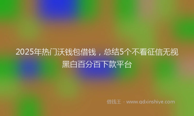 2025年热门沃钱包借钱，总结5个不看征信无视黑白百分百下款平台