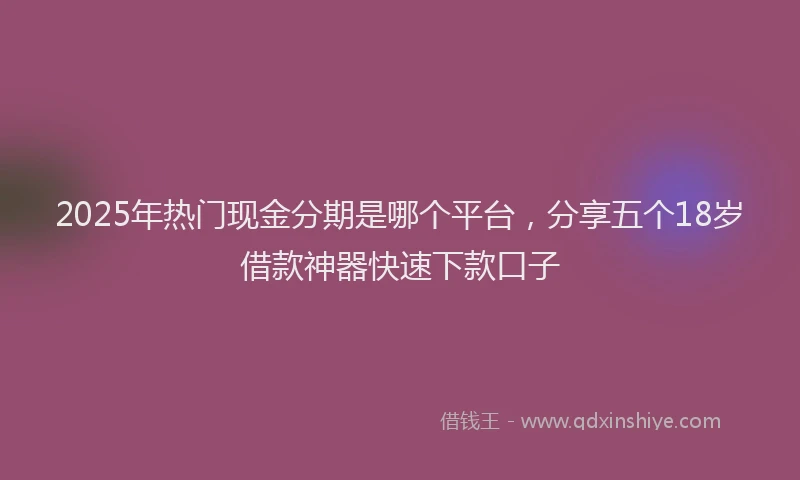 2025年热门现金分期是哪个平台，分享五个18岁借款神器快速下款口子