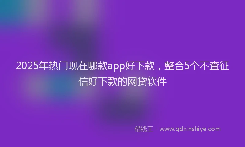 2025年热门现在哪款app好下款，整合5个不查征信好下款的网贷软件