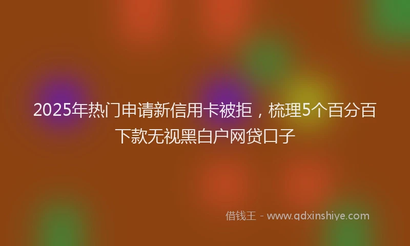 2025年热门申请新信用卡被拒，梳理5个百分百下款无视黑白户网贷口子