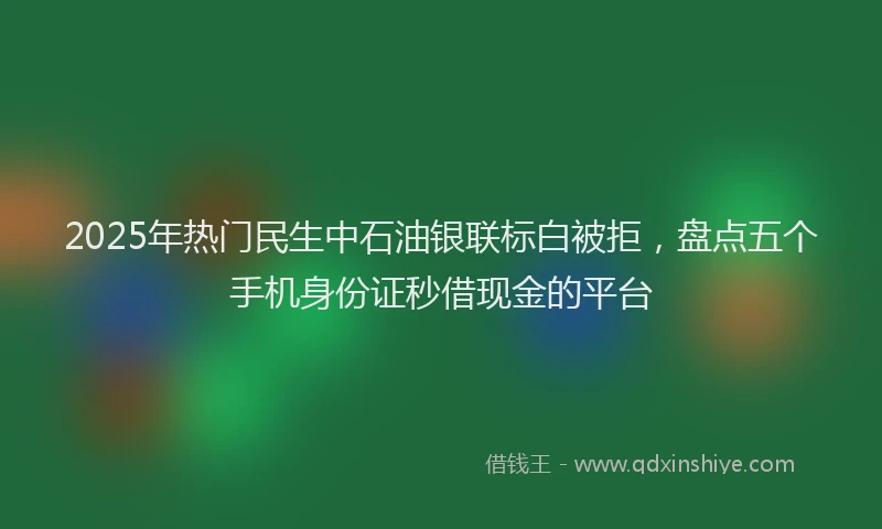 2025年热门民生中石油银联标白被拒，盘点五个手机身份证秒借现金的平台