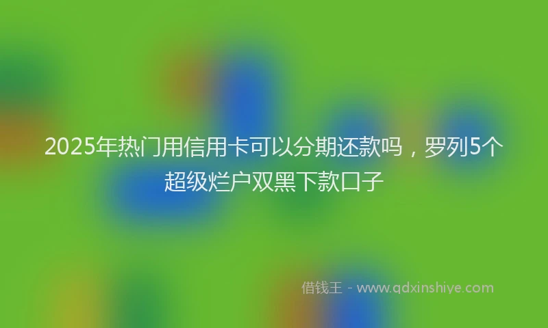 2025年热门用信用卡可以分期还款吗，罗列5个超级烂户双黑下款口子