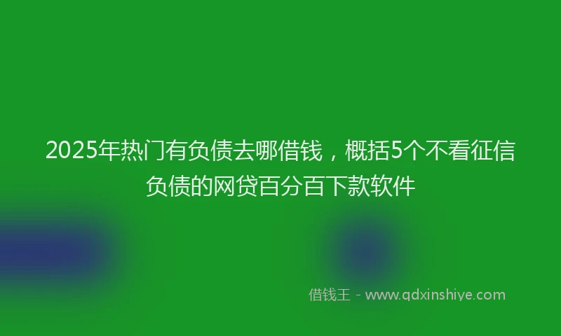 2025年热门有负债去哪借钱，概括5个不看征信负债的网贷百分百下款软件