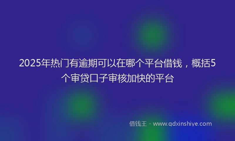 2025年热门有逾期可以在哪个平台借钱，概括5个审贷口子审核加快的平台