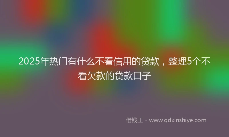 2025年热门有什么不看信用的贷款，整理5个不看欠款的贷款口子