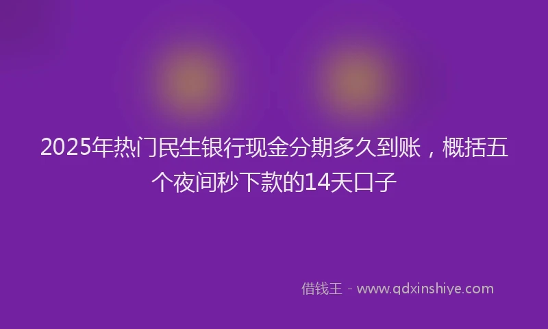 2025年热门民生银行现金分期多久到账，概括五个夜间秒下款的14天口子