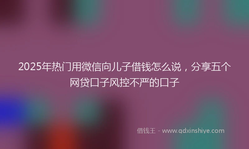 2025年热门用微信向儿子借钱怎么说，分享五个网贷口子风控不严的口子