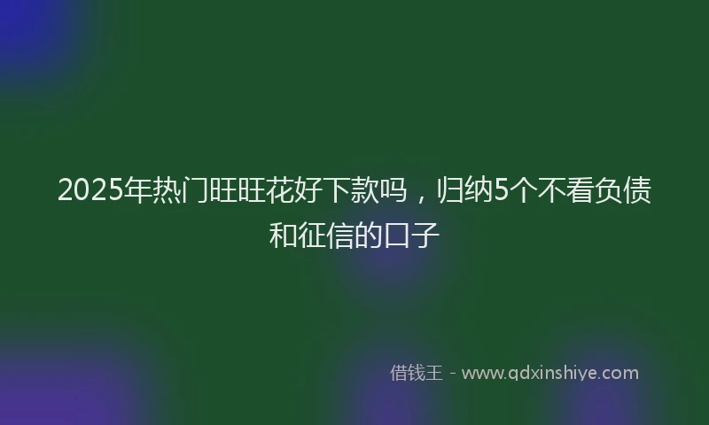 2025年热门旺旺花好下款吗，归纳5个不看负债和征信的口子