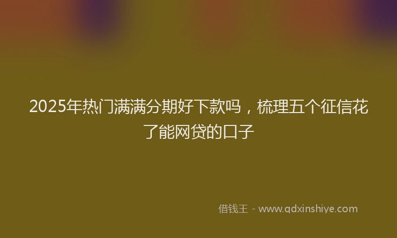 2025年热门满满分期好下款吗，梳理五个征信花了能网贷的口子