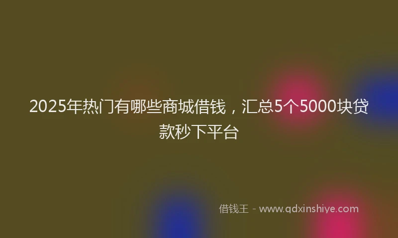 2025年热门有哪些商城借钱，汇总5个5000块贷款秒下平台