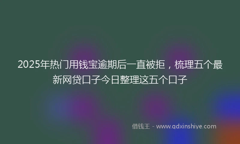 2025年热门用钱宝逾期后一直被拒，梳理五个最新网贷口子今日整理这五个口子