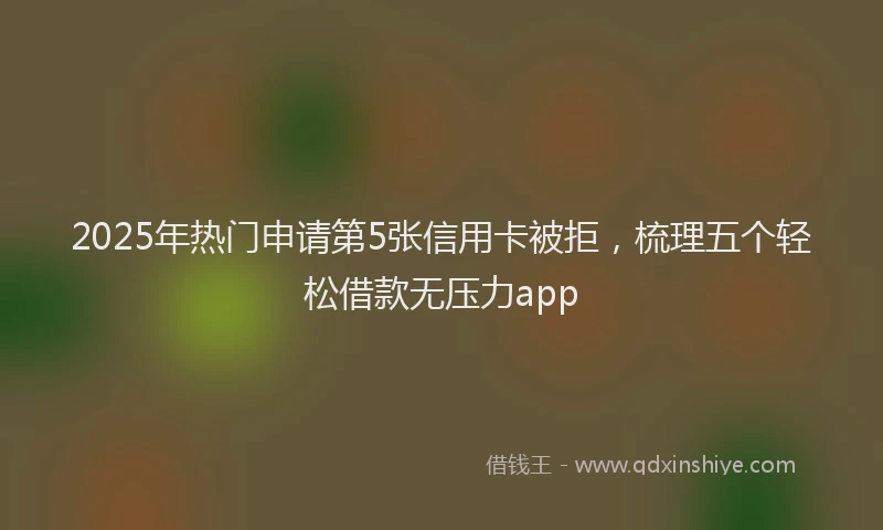 2025年热门申请第5张信用卡被拒，梳理五个轻松借款无压力app