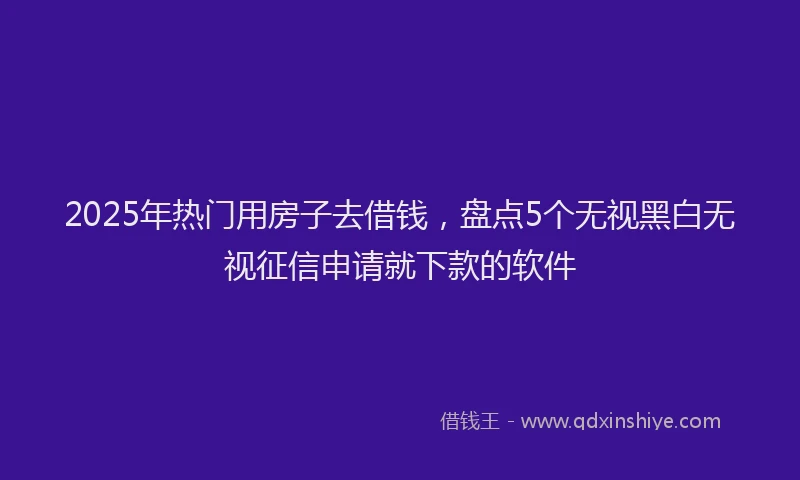 2025年热门用房子去借钱，盘点5个无视黑白无视征信申请就下款的软件