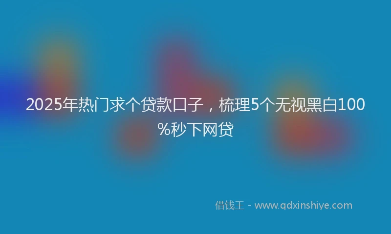 2025年热门求个贷款口子，梳理5个无视黑白100%秒下网贷