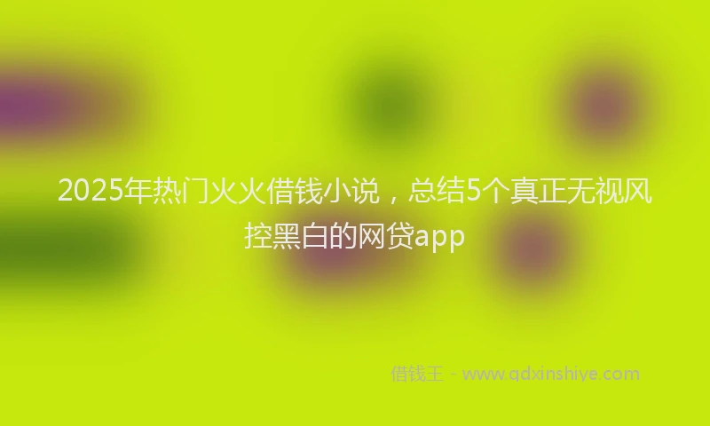 2025年热门火火借钱小说，总结5个真正无视风控黑白的网贷app