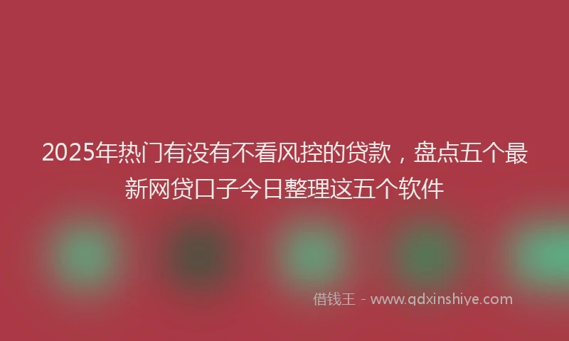2025年热门有没有不看风控的贷款，盘点五个最新网贷口子今日整理这五个软件