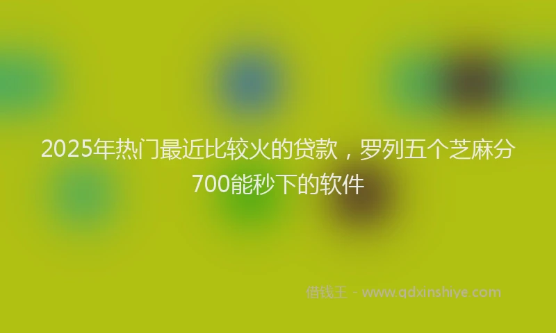 2025年热门最近比较火的贷款，罗列五个芝麻分700能秒下的软件