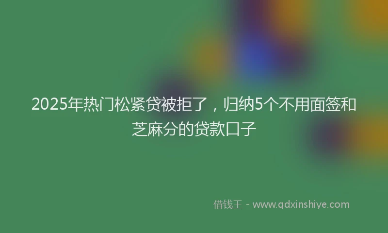 2025年热门松紧贷被拒了，归纳5个不用面签和芝麻分的贷款口子