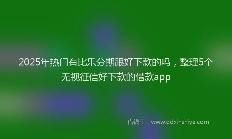2025年热门有比乐分期跟好下款的吗，整理5个无视征信好下款的借款app