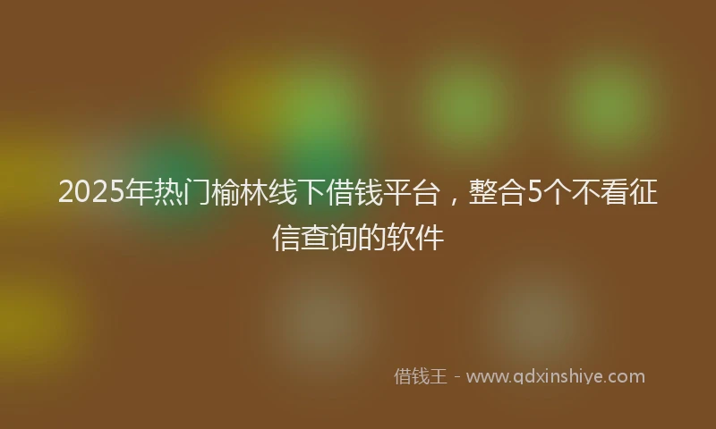 2025年热门榆林线下借钱平台，整合5个不看征信查询的软件