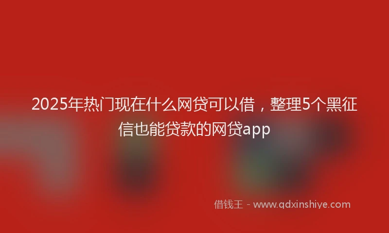 2025年热门现在什么网贷可以借，整理5个黑征信也能贷款的网贷app